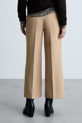 Pantalon pinces wideleg - Beige