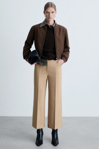 Pantalon pinces wideleg - Beige