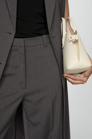 Pantalon droit pinces - Gris foncé chiné