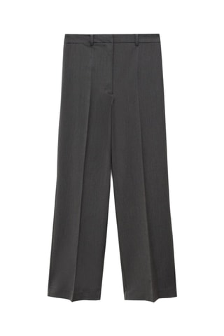 Pantalon droit pinces - Gris foncé chiné