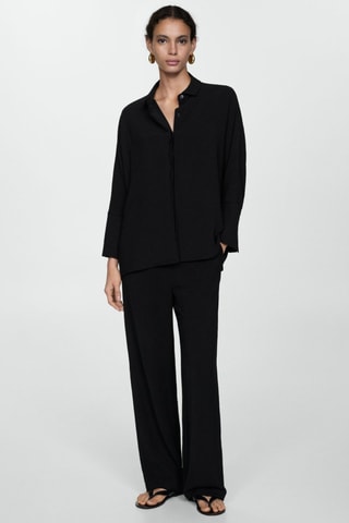 Pantalon fluide texturé - Noir
