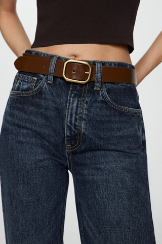 Jean droit taille haute - Bleu marine