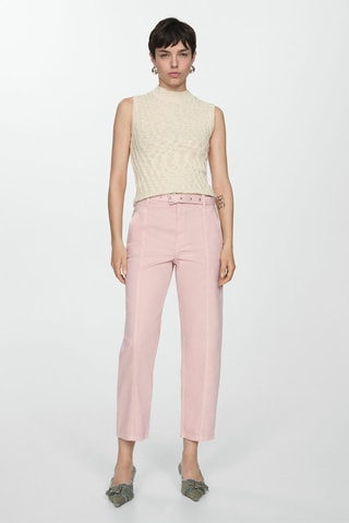 Jean slouchy ceinture - Lilas