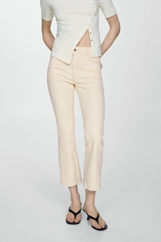 Jean flare crop Sienna - Blanc cassé