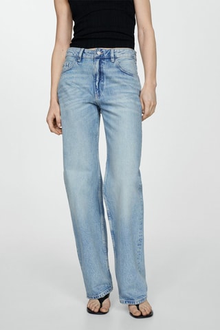 Jean droit taille normale - Bleu claro vintage