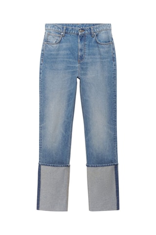 Jean droit à revers - Bleu moyen