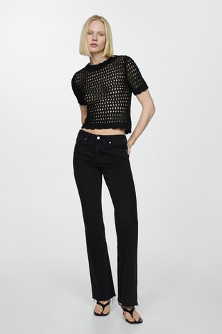 Jeans flare taille normale - Denim Noir
