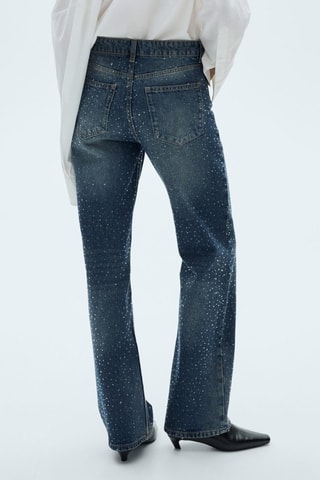 Jean droit détail strass - Bleu