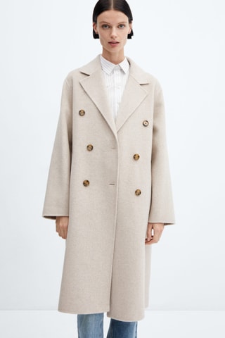 Manteau laine fait main oversize - Gris clair