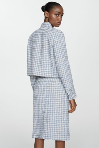 Veste tweed boutons métalliques - Bleu
