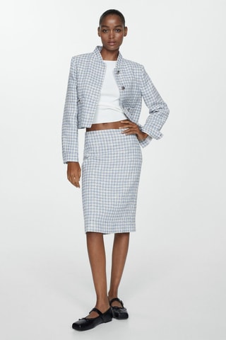 Veste tweed boutons métalliques - Bleu