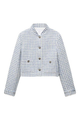 Veste tweed boutons métalliques - Bleu