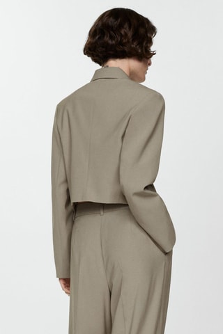 Veste crop poches - Taupe