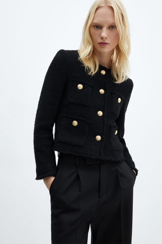 Veste en tweed à poches - Noir