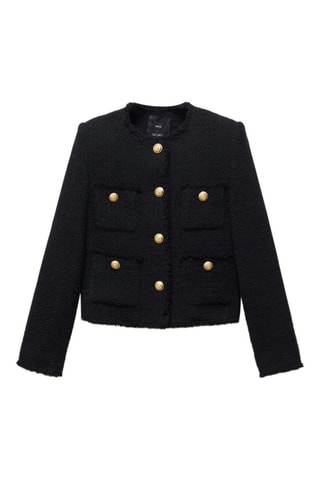 Veste en tweed à poches - Noir