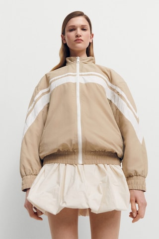 Veste bomber intérieur matelassé - Beige