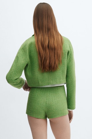Veste crop tweed poches - Vert