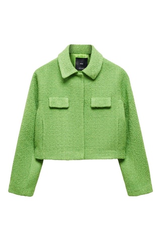 Veste crop tweed poches - Vert