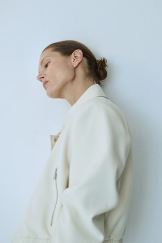 Veste crop épaulettes - Ecru