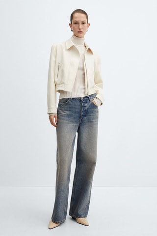 Veste crop épaulettes - Ecru