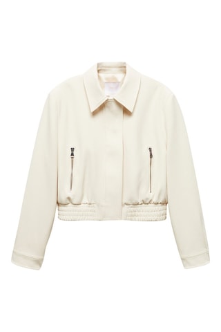 Veste crop épaulettes - Ecru