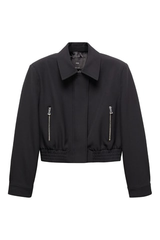 Veste crop épaulettes - Noir