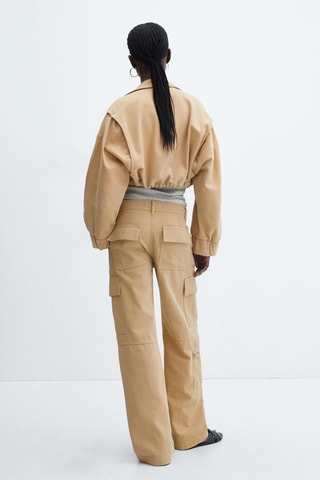 Veste crop poches - Beige