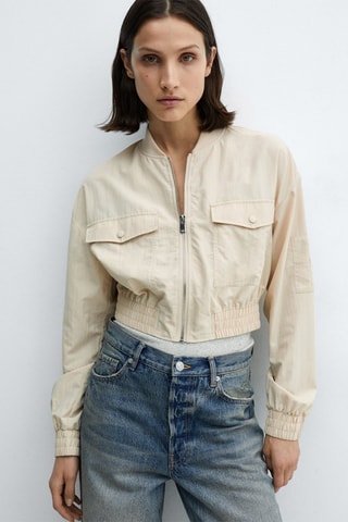 Veste bomber poche - Ecru