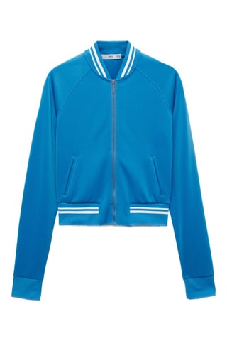 Veste bomber rayures contrastantes - Bleu