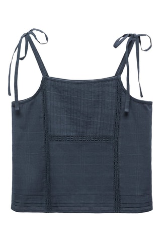 Top brodé en coton - Indigo