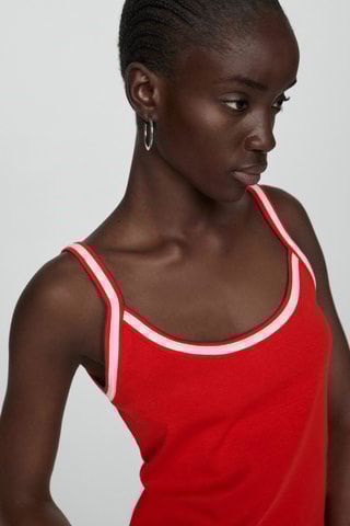 Top maille bretelles combiné - Rouge