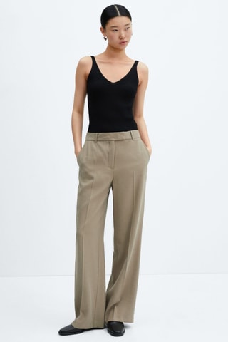 Top maille col V - Noir