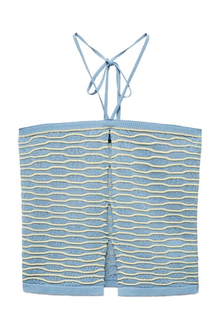 Top halter point texture - Bleu