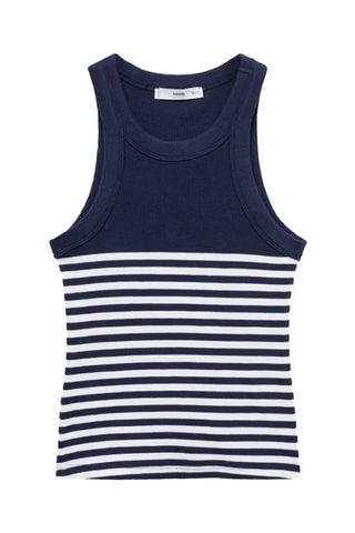 Top imprimé rayures - Bleu marine