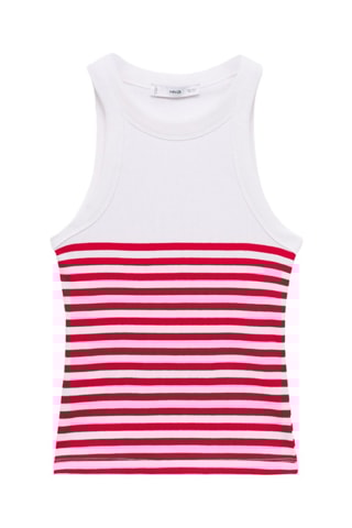 Top imprimé rayures - Rouge