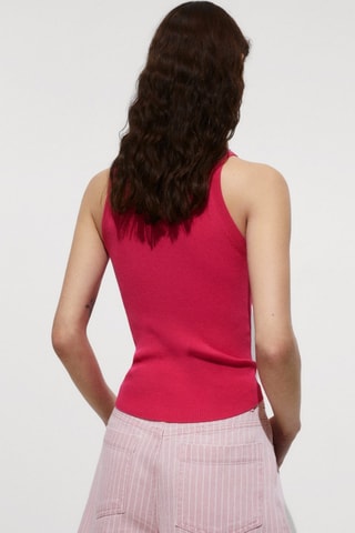 Top maille côtelée - Fuchsia