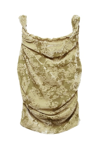 Top drapé détail velours - Vert