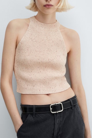Top chiné emmanchures américaines - Rose