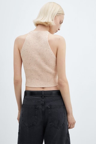 Top chiné emmanchures américaines - Rose