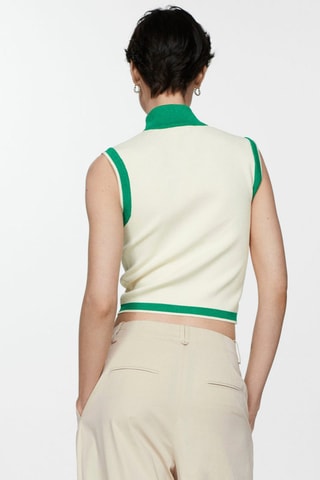Top en maille zippé - Beige