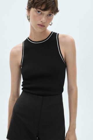Top maille détails contrastants - Noir