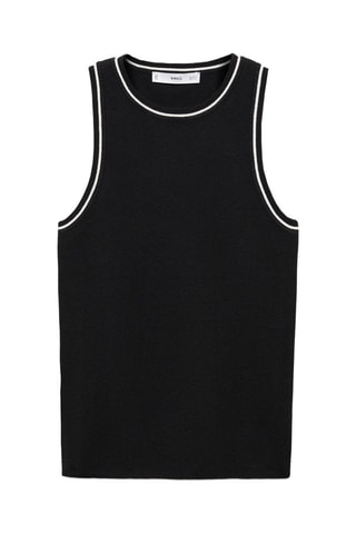 Top maille détails contrastants - Noir