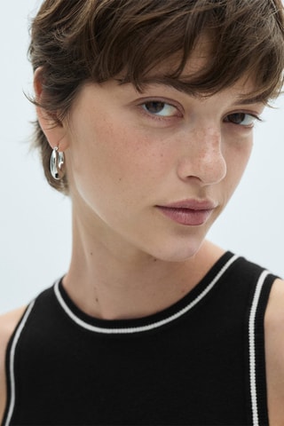 Top maille détails contrastants - Noir