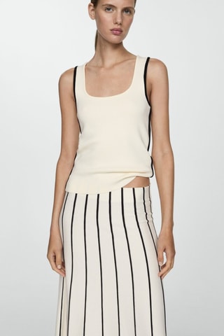 Top maille détails contrastants - Ecru