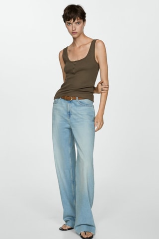 Top bretelles boutons - Kaki