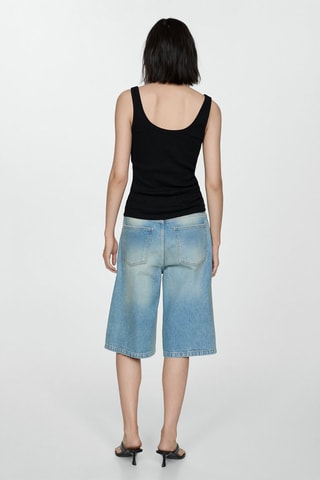 Top bretelles boutons - Noir