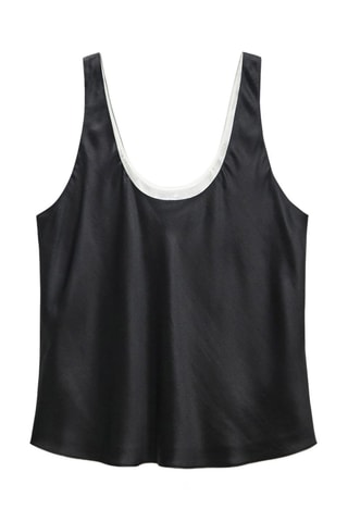Top soie satiné - Noir