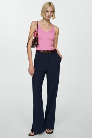Top maille bretelles - Rose