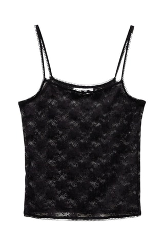 Top bretelles dentelle - Noir