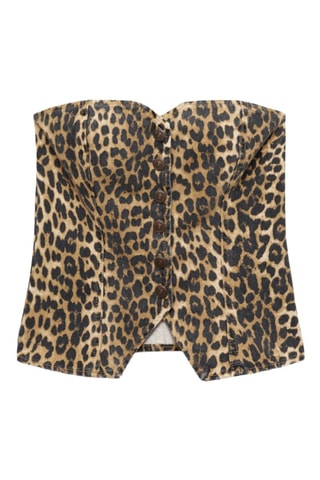 Top style corset léopard - Marron, beige et noir